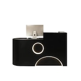 thumbnail of Kleine Empfangstheke, moderne Kassentheke und Rezeption, geeignet für Geschäfte, Kosmetikstudios und mehr Schwarz 200×60×100cm【H Paopao 200】