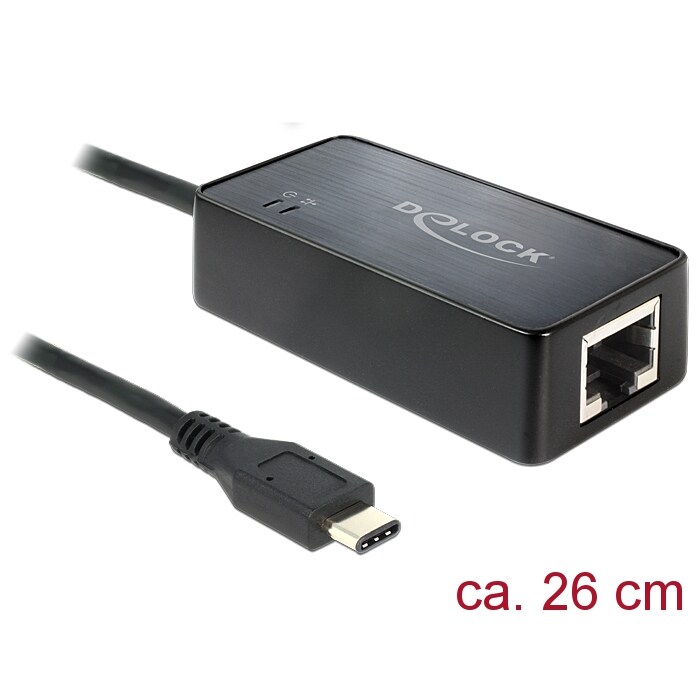 Delock Adapter USB Type-C™ Stecker > Gigabit LAN 10/100/1000 Mb/s