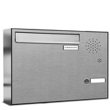 thumbnail of AL Briefkastensysteme 1 Fach Premium Edelstahl Durchwurf Briefkasten Anlage mit Klingel, Post A4, robust, wetterfest, Artikelnummer: 331V1DZ1KSR