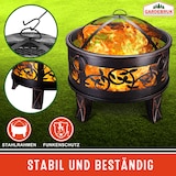 thumbnail of GARDEBRUK® Feuerschale mit Funkenschutz Schürhaken Abdeckung Ø67cm Stahl Feuerkorb Feuerstelle Terrassenofen Garten