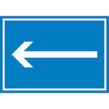 thumbnail of Richtungspfeil links Schild waagerecht weiss blau Pfeil A3 (297x420mm)