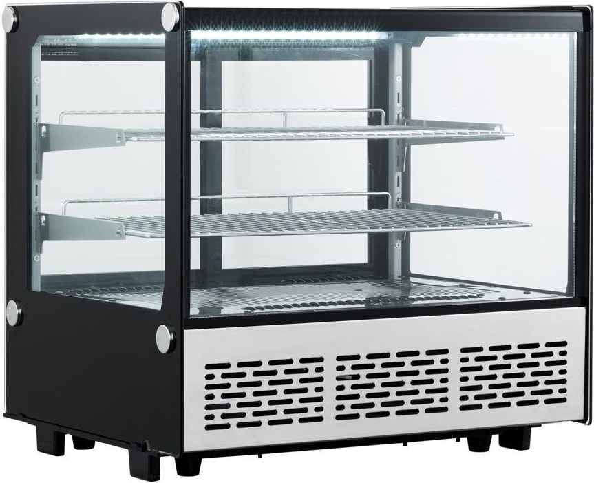 Theken-Kühlvitrine 71x56,8x68,6h cm gerade Glas 4-seitig 120 lt +2 +10 °C