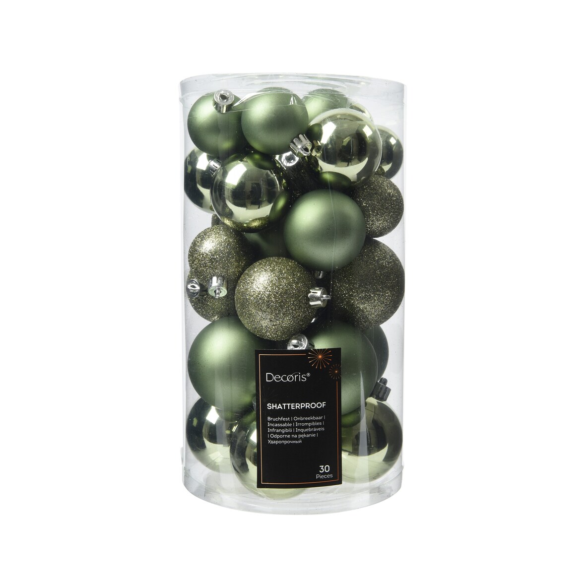 30 Weihnachtskugeln Kunststoff 4-6cm Mix bruchsichere Christbaumkugeln Weihnachtsbaumkugeln Set Christbaumschmuck Weihnachtsbaumschmuck Rosmarin