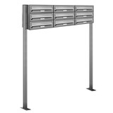thumbnail of AL Briefkastensysteme 9 Fächer Premium Edelstahl Stand Briefkasten Anlage für Post A4 modern, robust, wetterfest, Artikelnummer: 132T9S3