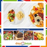 thumbnail of DayBays Plastikteller 2 Geteilt 500 Stk. Weiß Rund Menüteller Plastik Teller 22 cm Einweg Spülmaschinenbeständig