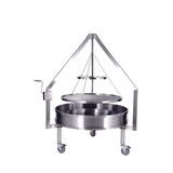 thumbnail of METRO Professional Grelhador a carvão, aço inoxidável, Ø 109 cm, 142.4 x 125.7 x 183.4 cm, fácil de limpar, com rodas e travões, prateado