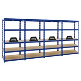 thumbnail of PROREGAL 4x Schwerlastregal Tiger | HxBxT 180x90x60 cm | Fachlast 265kg | Blau | Stecksystem Lagerregal Regalsystem 4 Stk.