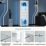 thumbnail of Vitrine Hochschrank 60x40x170 cm Weiß mit LED-Beleuchtung App-Steuerung Acryl-Tür Soft-Close verstellbaren Glasböden Hochglanz-Front