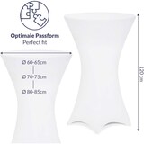 thumbnail of DETEX® Stehtischhusse Weiß 70-75cm Verstärkter Fußbereich 30°C Waschbar Stehtisch Hussen Stretch Tisch Überzug Hochzeit