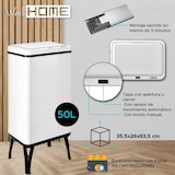 thumbnail of WellHome - 2er-Set Intelligenter Mülleimer 50L in Weiß mit Magnetetiketten 35,5x26x83,5 cm