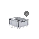 thumbnail of PROREGAL 5x Eurobox NextGen Grip mit Scharnierdeckel & schwarzen Verschlüssen | HxBxT 17x30x40cm | 16 Liter | Griffe offen | Glatter Boden