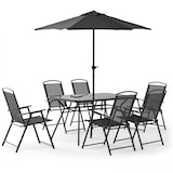 thumbnail of Salon de jardin table et 6 chaises pliantes avec parasol central