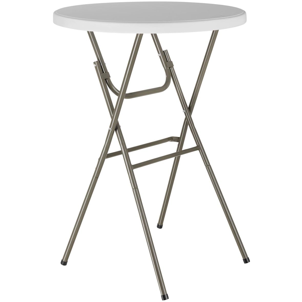 tectake Stehtisch klappbar aus Stahl Ø80cm  Weiß