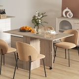thumbnail of HOMCOM mesa de comedor plegable mesa auxiliar con alas abatibles y 2 estantes de almacenamiento estilo moderno para cocina 75x140x74 cm Natural