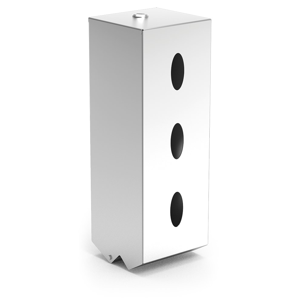 Dispensador de papel higiénico triple en acero inoxidable
