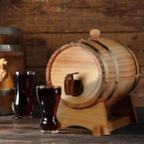 thumbnail of Relaxdays Schnapsfass, 2,2 l, Holz, Whiskyfass mit Bock & Zapfhahn, für Whisky, Wein, Spirituosen, Deko Holzfass, natur