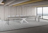 thumbnail of Volantis ausziehbarer Kaschmirtisch 160/420x90 cm mit weißen Beinen
