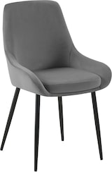 thumbnail of Décoshop26 -Set aus 2 eleganten bequemen Esszimmerstühlen im modernen Design bezogen mit dunkelgrauem Samt und mit schwarzem 10_0007655