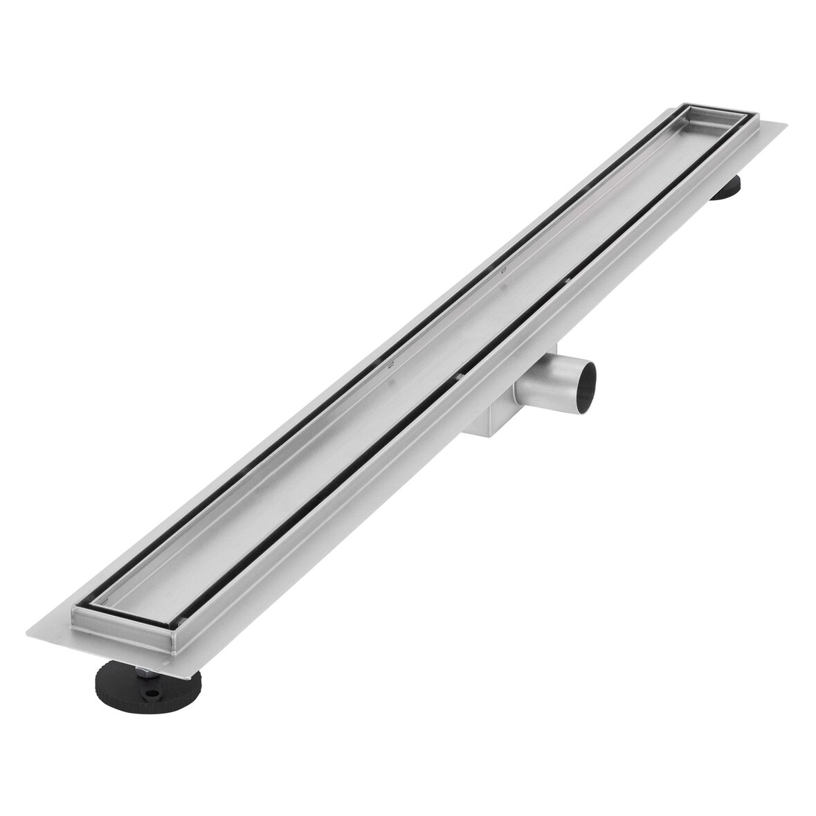 LuxeBath Duschrinne 90 cm 2-in-1 befliesbar Silber – Edelstahl-Bodenablauf extra flach, Komplettset mit Siphon, Geruchsstop & Haarsieb,