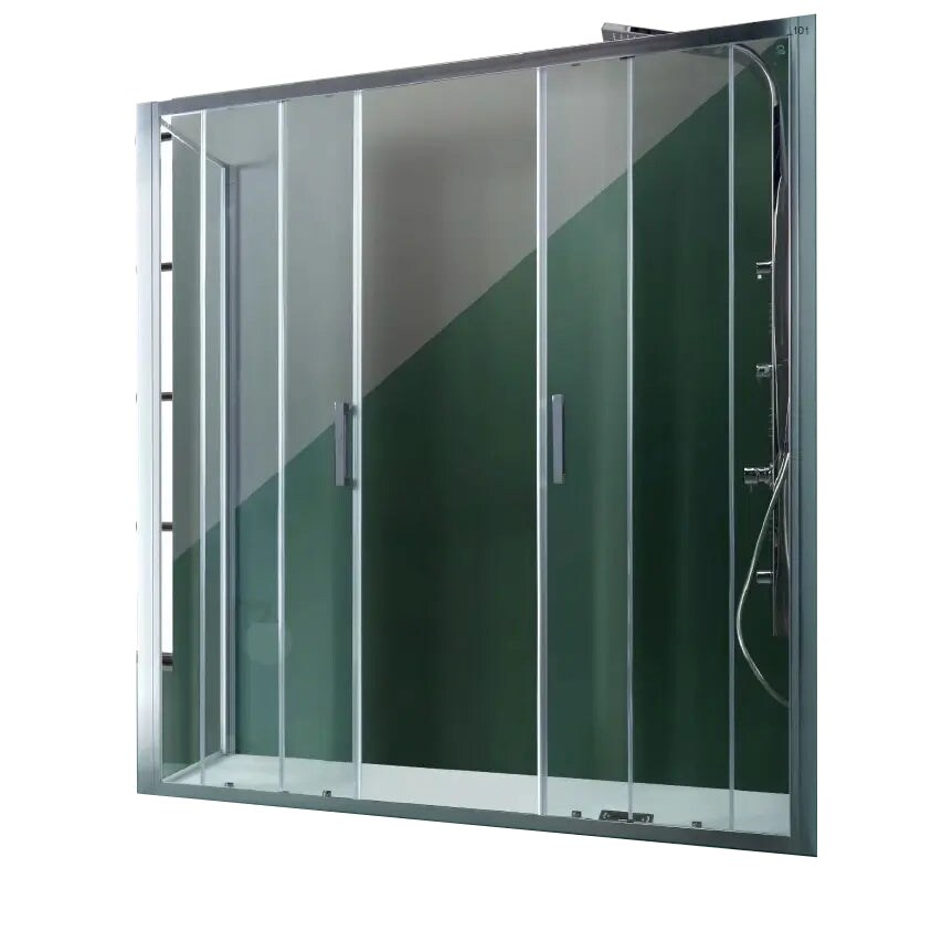 Box Doccia H200 Trasparente Anticalcare Apertura Scorrevole Centrale - 100x140