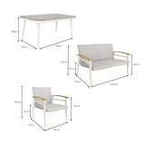 thumbnail of METRO PROFESSIONAL Outdoor Lounge Lopera 4-tlg., Alu/Textilen-Bespannung, 2 Einzelsesseln, 1 2-Sitzer Sofa, 1 Couchtisch, weiß/grau