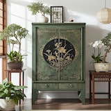 thumbnail of OPIUM OUTLET Möbel Kommode Schrank Sideboard Hochzeitsschrank A600-2 tannengrün vintage asiatisch chinesisch orientalisch Holz