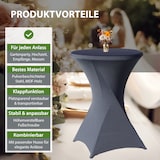 thumbnail of Set Stehtisch klappbar Ø 80 cm in Anthrazit & Husse waschbar bügelfrei in Anthrazit für Bistrotisch