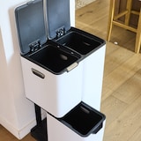 thumbnail of Kitchen Move Poubelle pédale tri sélectif HAJA blanc 60L Acier inoxydable Blanc