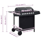 thumbnail of Barbecue Griglia A Gas Con 6 Fornelli Acciaio Nero