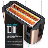 thumbnail of Arendo Toaster für 4 Scheiben, 1500W, Langschlitz, Brötchenaufsatz, Wärmeisoliert, Display, Kupfer