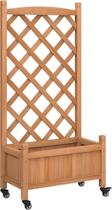 thumbnail of vidaXL Pflanzkübel mit Rankgitter und Rollen Braun Massivholz Tanne