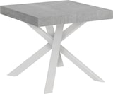 thumbnail of Ausziehbarer Tisch 90x90/194 cm Clerk Zementplatte - Weiße Beine