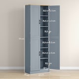 thumbnail of HOMCOM alacena de cocina nórdico mueble aparador de comedor armario de almacenamiento con 4 puertas y estantes ajustables 60x30x171 cm gris