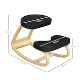 thumbnail of HOMCOM Sedia Inginocchiatoio in Tessuto Effetto Lino e Legno Nero