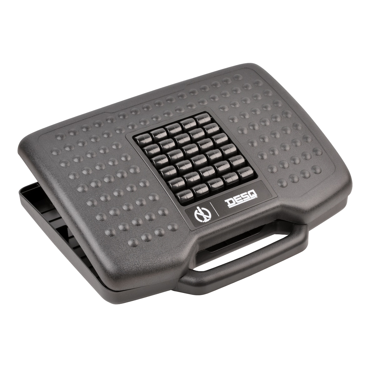 DESQ | Voetensteun & Voetenbank | Massage Rollers | 6 Hoogte standen | Zwart