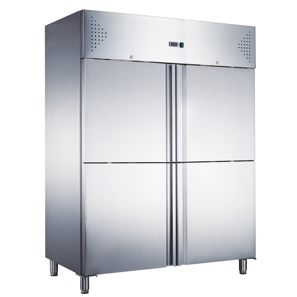 Gasfrit – Armadio Frigorifero Professionale Refrigerato a 4 Porte, Acciaio Inox, GN2/1, 1480 x 830 x 2100 mm, con Serratura, 1300L