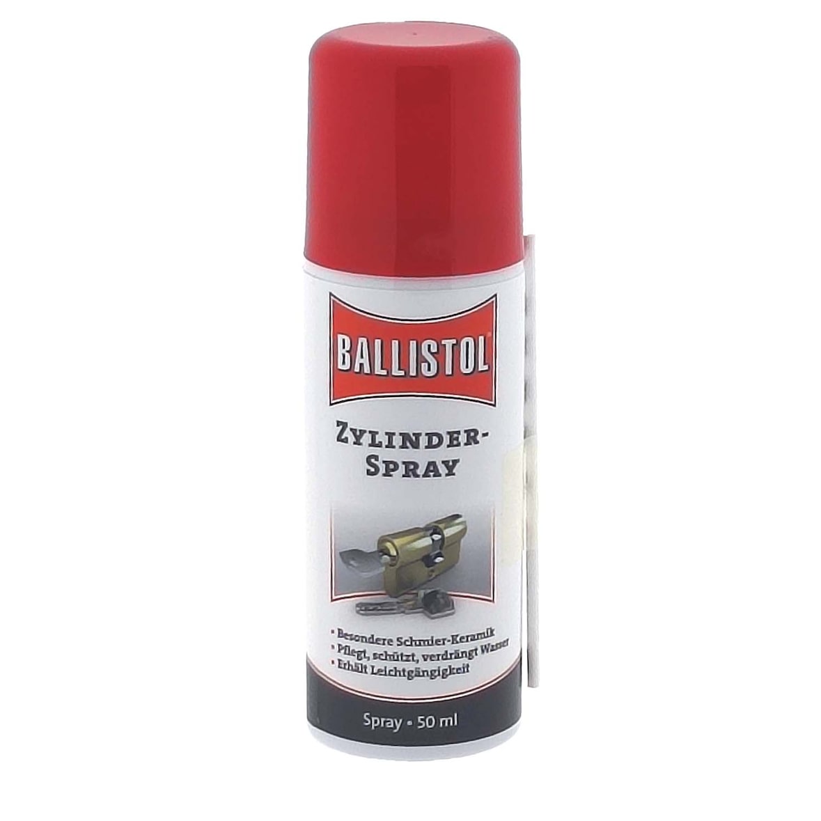Ballistol Zylinderspray 50ml Farblos - Hochleistungs-Spezialöl für Zylinder Schließzylinder mit Schmierkeramik Pflege Schutz vor Korrosion und