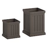 thumbnail of Helloshop26 - Lot de 2 jardinières empilables en plastique 35 x 35 x 48 cm et 27,5 x 27,5 x 31,5 cm drainage efficace moderne en PP 20_0012465