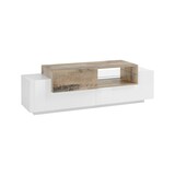 thumbnail of Dmora Mobile porta TV Pablo, Credenza bassa da soggiorno, Base porta TV, 100% Made in Italy, cm 160x45h51, Bianco lucido e Acero