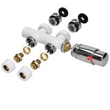 thumbnail of ECD Germany Badheizkörper Mittelanschluss 500×1200 mm Weiß, gerade, mit Thermostat-Set (Durchgang Boden)