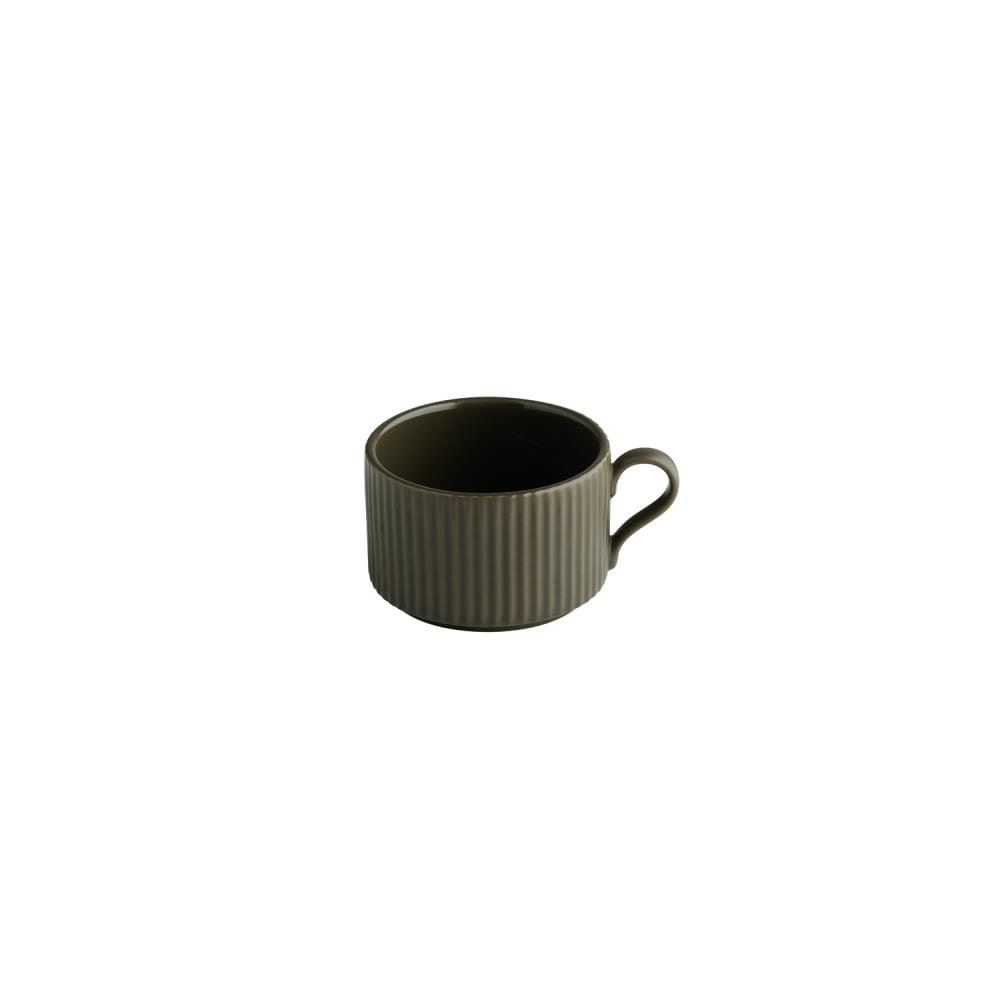 APS Cappuccinokopje THE GRID 6-delige-set - porselein, Ø 9 cm, 200 ml, modderkleurig (bruin), stapelbaar