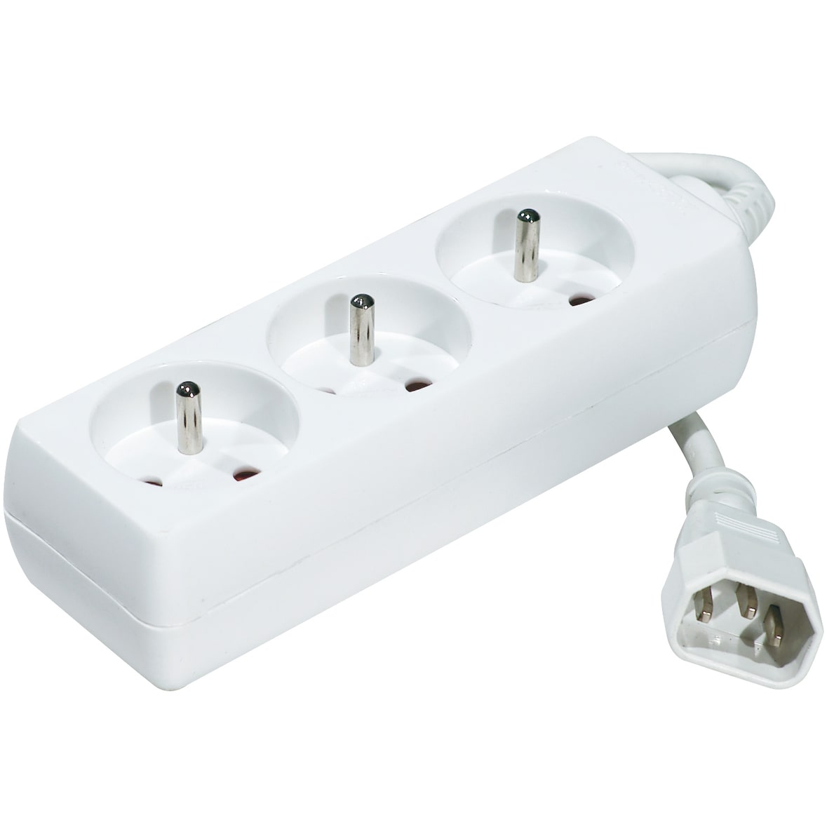 DEXLAN Multiprise onduleur 3 prises / cordon IEC C14 blanche - 0,8 m