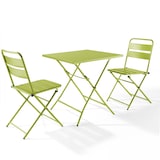 thumbnail of Ensemble table de terrasse pliante et 2 chaises acier vert - Oviala