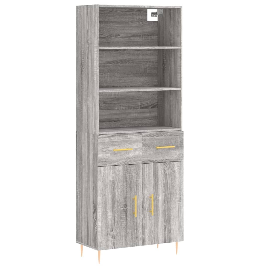 Helloshop26 - Buffet Sideboard Kommode Kleiderschrank Aufbewahrungsmöbel Organizer Küche Wohnzimmer Lounge hohe Sonoma-Eiche 69,5 x 02_0035484