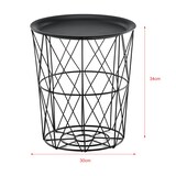 thumbnail of Helloshop26 - Set de 3 tables gigognes table basse de salon en métal plateau amovible 40x40x44 cm noir 03_0006057