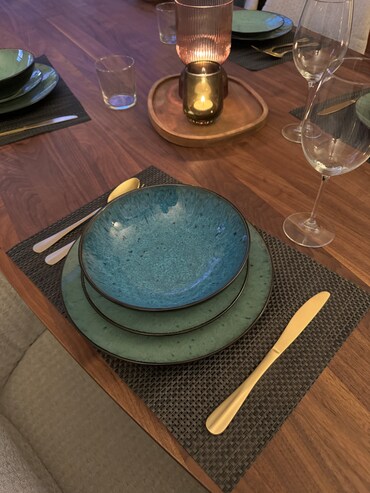 Luzzo® Oland serviesset 6 persoons 18 delig  - blauw