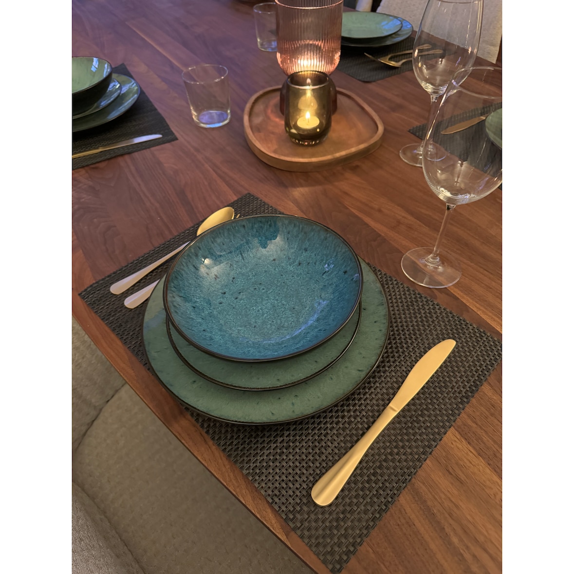 Luzzo® Oland serviesset 6 persoons 18 delig  - blauw