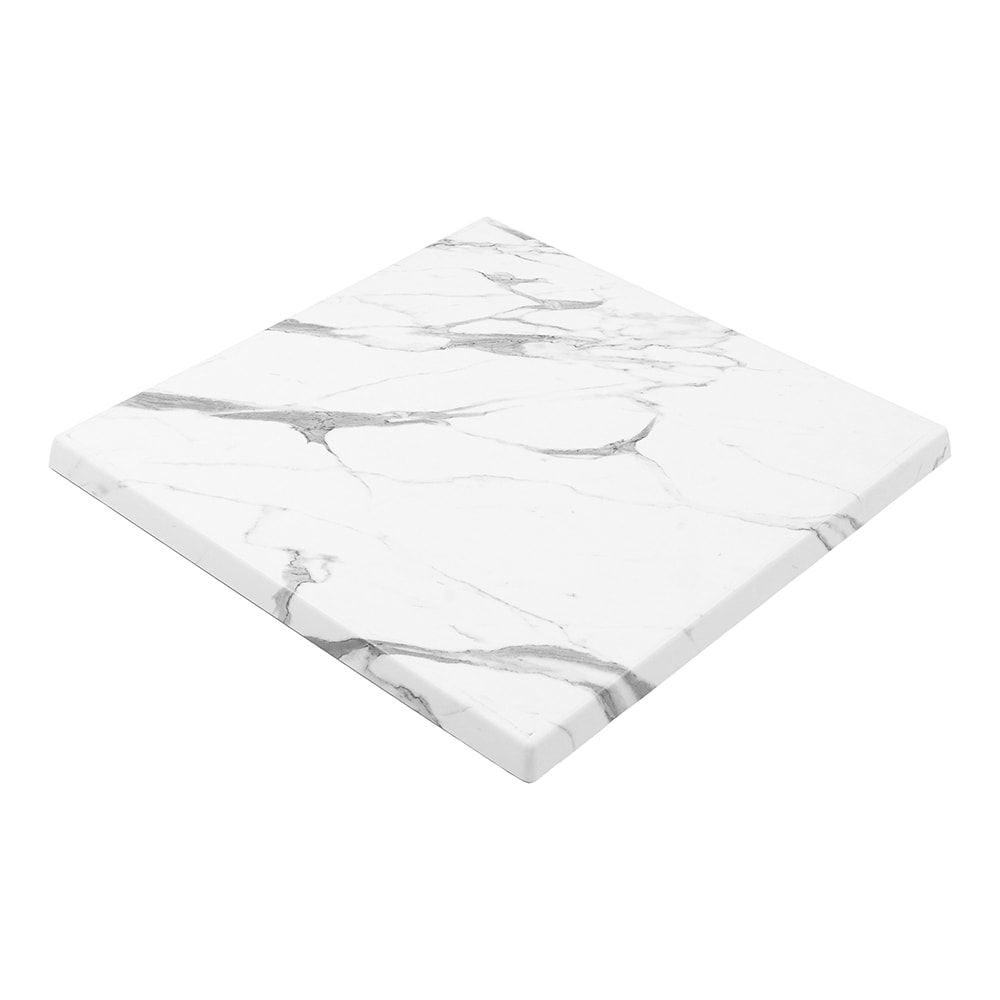 Stamp Reverdy Plateau 60x60 cm stratifié moulé décor marbre blanc 5657