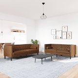 thumbnail of vidaXL 2-tlg. Chesterfield-Sofa-Set Braun Kunstleder Wildleder-Optik