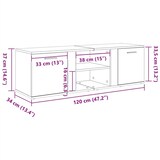 thumbnail of vidaXL TV-Schrank Grau Sonoma 120x34x37 cm Holzwerkstoff